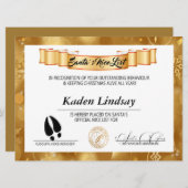 Bright Golden Santa's Nice List Feestdagenkaart (Voorkant / Achterkant)