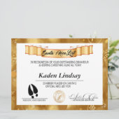 Bright Golden Santa's Nice List Feestdagenkaart (Staand voorkant)