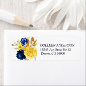 Bright goudblauw-zeeblauw etiket (Insitu)