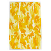 Bright gouden gele Camo Multipurpose Gift Bag Medium Cadeauzakje (Achterkant)