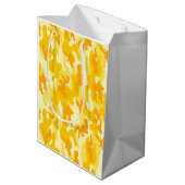 Bright gouden gele Camo Multipurpose Gift Bag Medium Cadeauzakje (Achterkant Gekanteld)