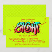 Bright Graffiti Acht uitnodiging (Voorkant / Achterkant)