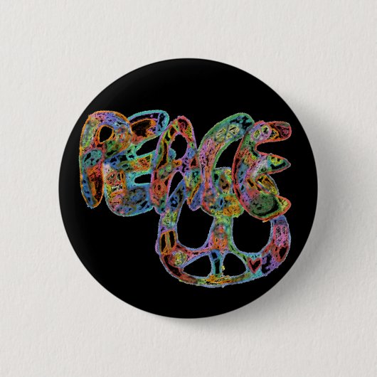 Bright Graffiti Design Peace-Button Ronde Button 5,7 Cm (Voorkant)