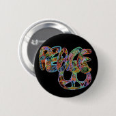 Bright Graffiti Design Peace-Button Ronde Button 5,7 Cm (Voorkant /achterkant)