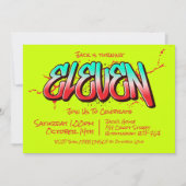 Bright Graffiti Elf uitnodiging (Voorkant)