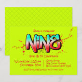 Bright Graffiti negen uitnodiging (Voorkant / Achterkant)