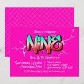 Bright Graffiti negen uitnodiging (Voorkant / Achterkant)