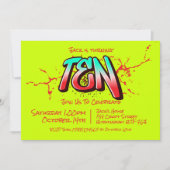 Bright Graffiti Ten Invitation Kaart (Voorkant)