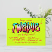 Bright Graffiti Twelve uitnodiging (Staand voorkant)