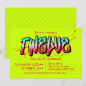 Bright Graffiti Twelve uitnodiging (Voorkant / Achterkant)