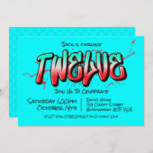 Bright Graffiti Twelve uitnodiging (Voorkant / Achterkant)