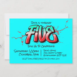 Bright Graffiti Vijf Uitnodiging