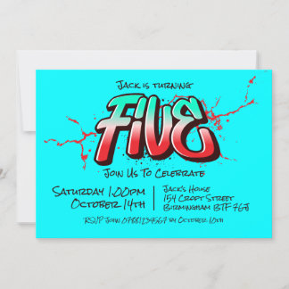 Bright Graffiti Vijf Uitnodiging