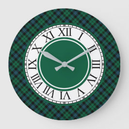 Bright Green and Blue MacKay Clan Tartan Grote Klok