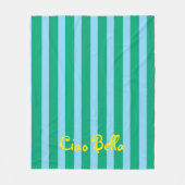 Bright Green and Blue Stripes | Ciao Bella Fleece Deken (Voorkant)