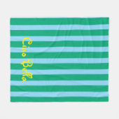 Bright Green and Blue Stripes | Ciao Bella Fleece Deken (Voorkant (Horizontaal))