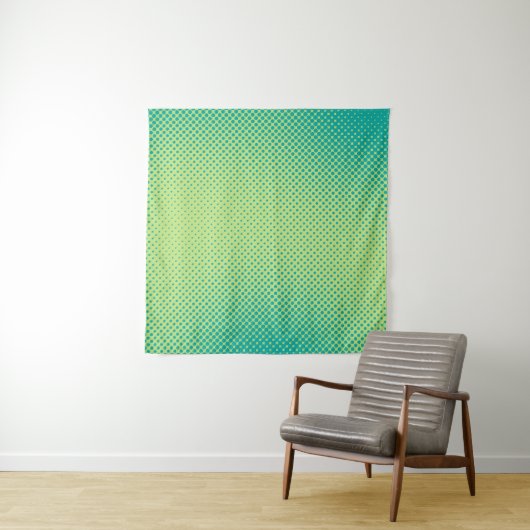 Bright green and turquoise pop art retro backgroun wandkleed (In Situ (horizontaal))