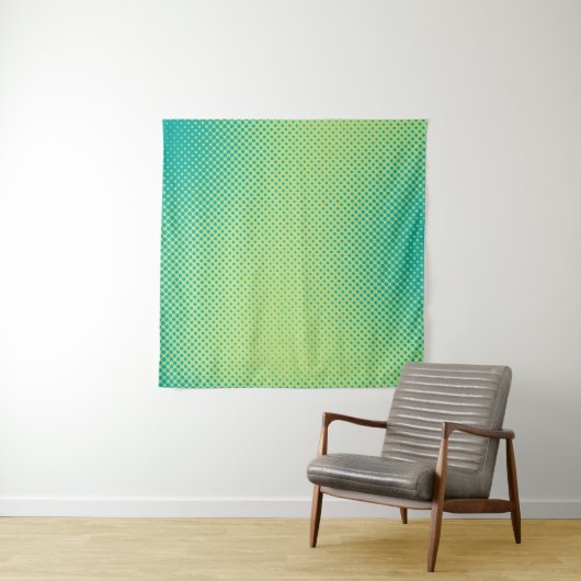 Bright green and turquoise pop art retro backgroun wandkleed (In situ)