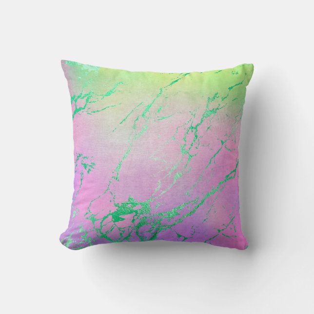 BRIGHT GREEN AQUA MARBLE DESIGN CUSTOM CUSHION KUSSEN (Voorkant)