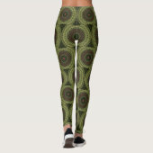 Bright Green Black en Red Mandala Retro Leggings (Achterkant)