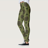 Bright Green Black en Red Mandala Retro Leggings (Links)