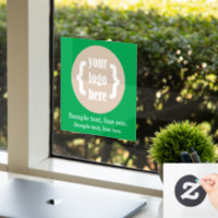 Bright Green Business Logo Sign Display met taglin