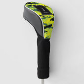 Bright Green Camo Aangepaste naam Golfheadcover (Schuin)
