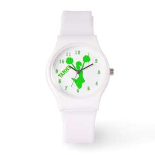 Bright Green Cheerleader Custom Watch Horloge