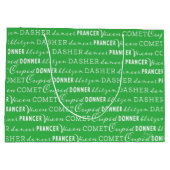 Bright Green Christmas Gift Bag | Santa's Reindeer Groot Cadeauzakje (Achterkant)