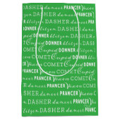 Bright Green Christmas Gift Bag | Santa's Reindeer Medium Cadeauzakje (Voorkant)