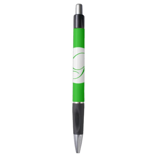 Bright Green Circle Monogram Pen (Voorkant Verticaal)