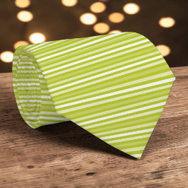 Bright Green Color Stripes Necktie Stropdas