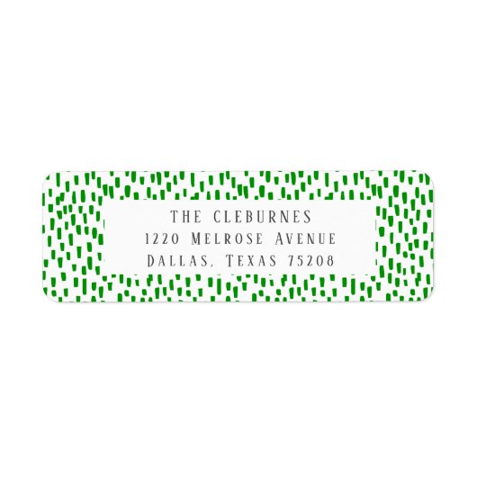 Bright Green Dashing Return Address Label (Voorkant)