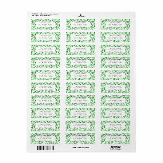 Bright Green Dashing Return Address Label (Full Sheet)