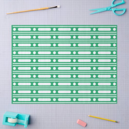 Bright Green Dot Border Decoupage Paper Tissuepapier (Craft)
