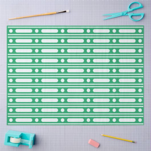Bright Green Dots Border Decoupage Paper Tissuepapier (Craft)