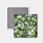 Bright Green Fresh Brussels Sprouts Magneet (Voorkant / Achterkant)