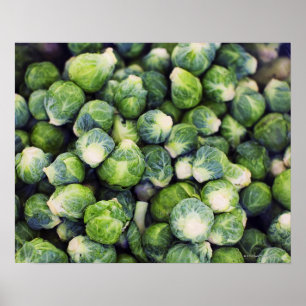 Bright Green Fresh Brussels Sprouts Poster
