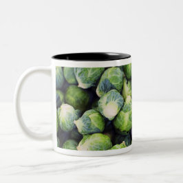 Bright Green Fresh Brussels Sprouts Tweekleurige Koffiemok