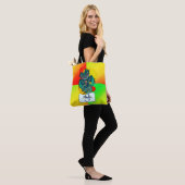 Bright Green Friendly Dragon Monogram Tote Bag (Op model)