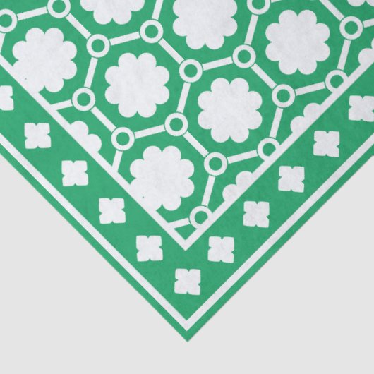 Bright Green Geometric Bone Inlay Decoupage Paper Tissuepapier (Detail)