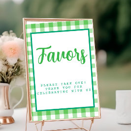 Bright Green Gingham Favorieten Kaart