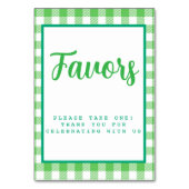 Bright Green Gingham Favorieten Kaart (Voorkant)