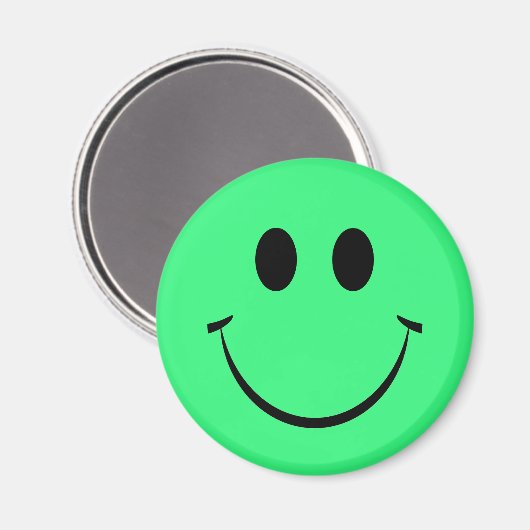 Bright Green Happy Face Magnet (Voorkant / Achterkant)