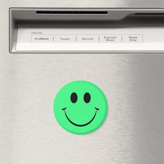 Bright Green Happy Face Magnet (Insitu (Vaatwasser))