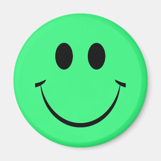 Bright Green Happy Face Magnet (Voorkant)