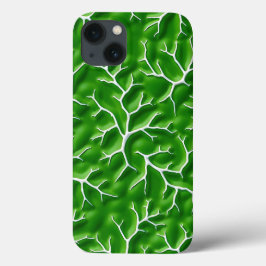 Bright Green iPhone Case with Vein Pattern