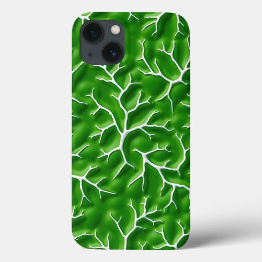 Bright Green iPhone Case with Vein Pattern (Achterkant)