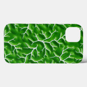 Bright Green iPhone Case with Vein Pattern (Achterkant (horizontaal))