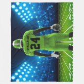 Bright Green Jersey persoonlijke Football Player Fleece Deken (Voorkant)